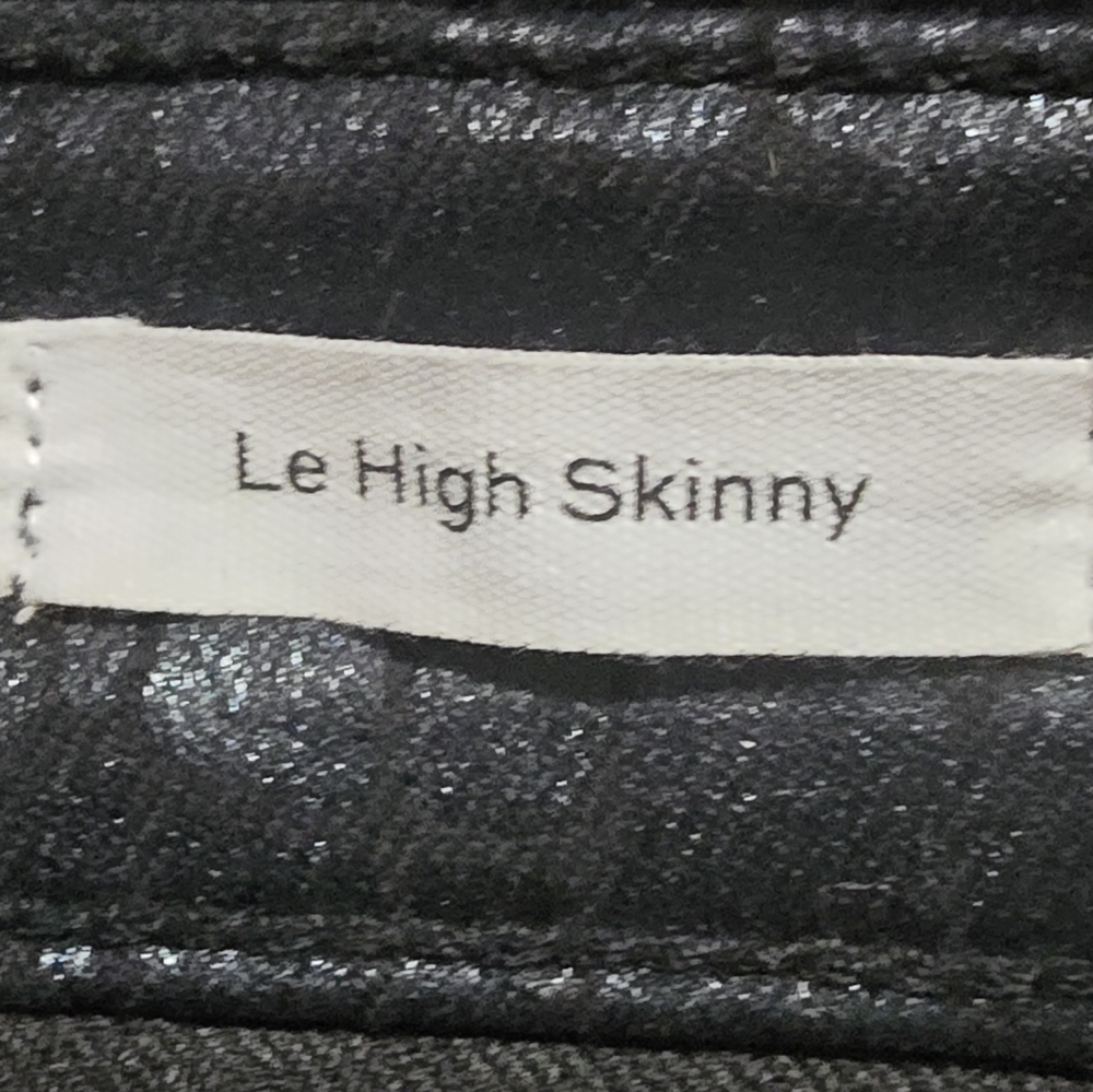 Frame Le High Skinny Noir Croc Black Size 27 - Picture 11 of 12